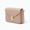 margot nude leather crossbody bag side view